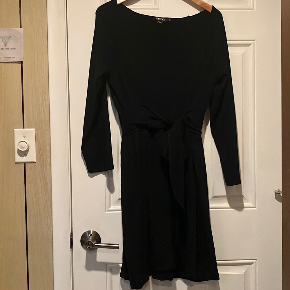 DKNY black dress with pockets